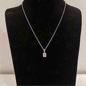 NEW Diamonique 1ct Baguette Diamond Pendant Necklace